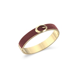 Guess Camden Gold Tone Brown Leather Bangle