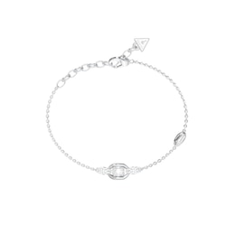 Guess Silver Tone Crystal Gemstone Bracelet