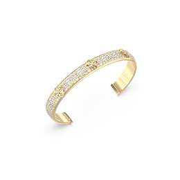 Guess Gold Tone Crystal 4G Logo Bangle