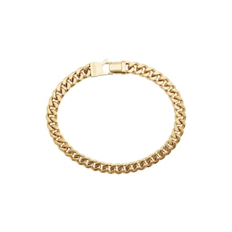 Guess Men's Curb Chain Gold Tone 8mm Bracelet