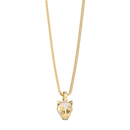Guess Men's Panther Head Gold Tone 26 Inch Necklace