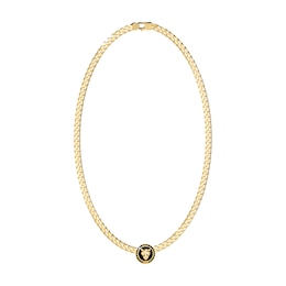 Guess Men's Panther Medallion Gold Tone 21 Inch Necklace