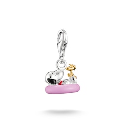 Thomas Sabo x PEANUTS Snoopy & Woodstock Sterling Silver Swim Ring Charm Pendant