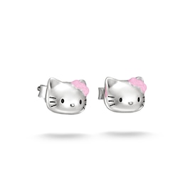 Thomas Sabo x Hello Kitty Silver Tone Pink Bow Stud Earrings
