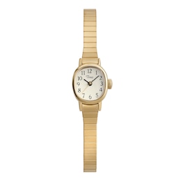 Timex Cavatina 17mm Cream Dial Gold Tone Stainless Steel Expansion Band Watch