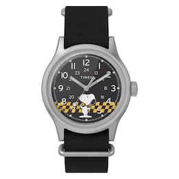 Timex MK1 x Peanuts Snoopy Black Dial Black Fabric Strap Watch