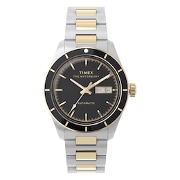 Timex Waterbury Heritage Automatic Men's 39mm Black Dial Stainless Steel Bracelet Watch