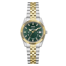 Guess Jada Green Dial & Two-Tone Stainless Steel Bracelet Watch