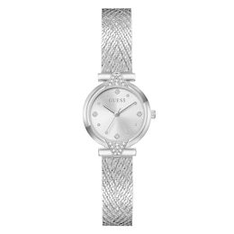 Guess Louisa Silver-Tone Dial & Silver-Tone Mesh Bracelet Watch