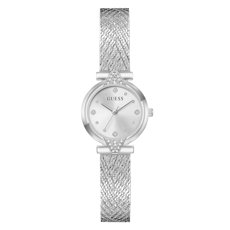 Main Image 1 of Guess Louisa Silver-Tone Dial & Silver-Tone Mesh Bracelet Watch