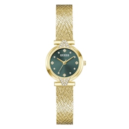 Guess Louisa Green Dial & Golden Mesh Bracelet Watch