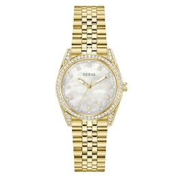 Guess Jada White Dial & Golden Stainless Steel Bracelet Watch