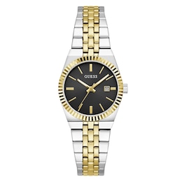 Guess Vera Black Dial & Two-Tone Stainless Steel Bracelet Watch