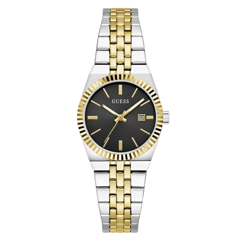 Main Image 1 of Guess Vera Black Dial & Two-Tone Stainless Steel Bracelet Watch