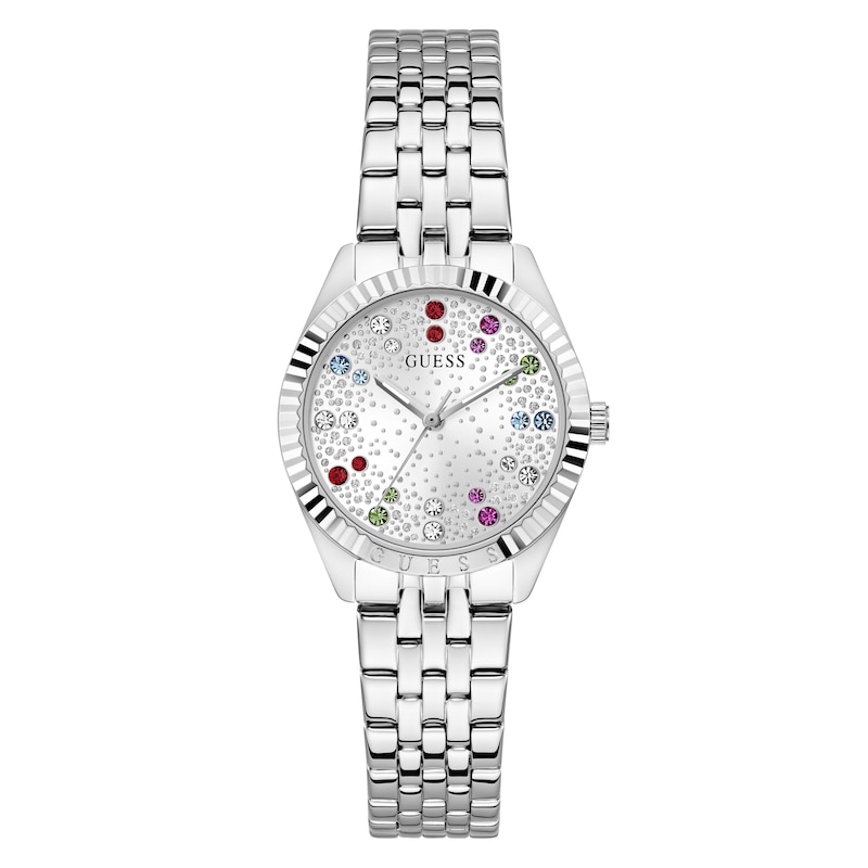 Main Image 1 of Guess Adlide Silver-Tone Dial & Silver-Tone Stainless Steel Bracelet Watch