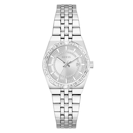 Guess Vera Silver-Tone Dial & Silver-Tone Stainless Steel Bracelet Watch