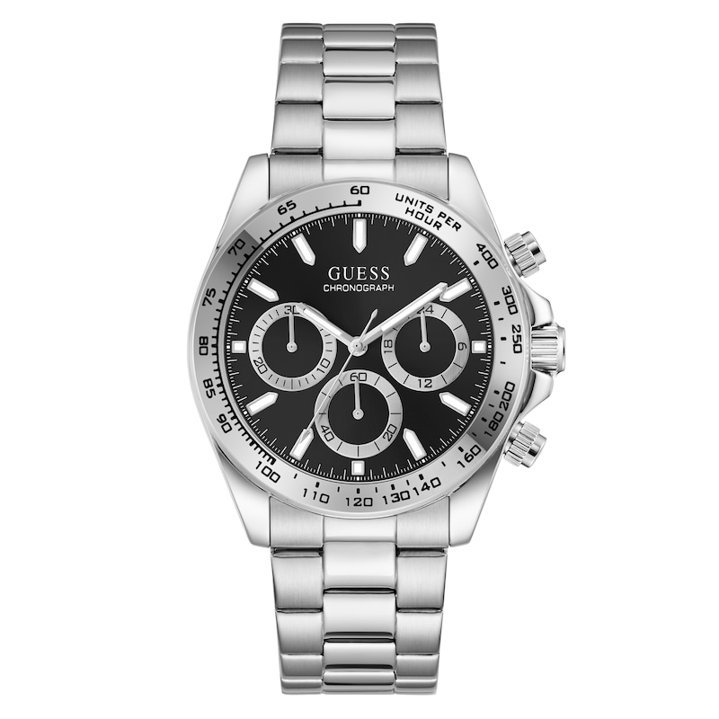 Main Image 1 of Guess Arthur Black Dial & Silver-Tone Stainless Steel Bracelet Watch