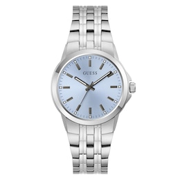 Guess Archie Blue Dial & Silver-Tone Stainless Steel Bracelet Watch