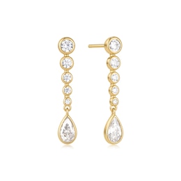 Ania Haie Wanderer Gold-Plated Sterling Silver Cubic Zirconia Drop Earrings
