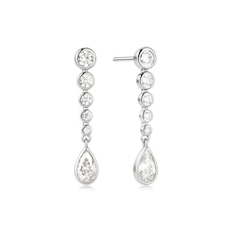 Ania Haie Wanderer Rhodium-Plated Sterling Silver Cubic Zirconia Drop Earrings