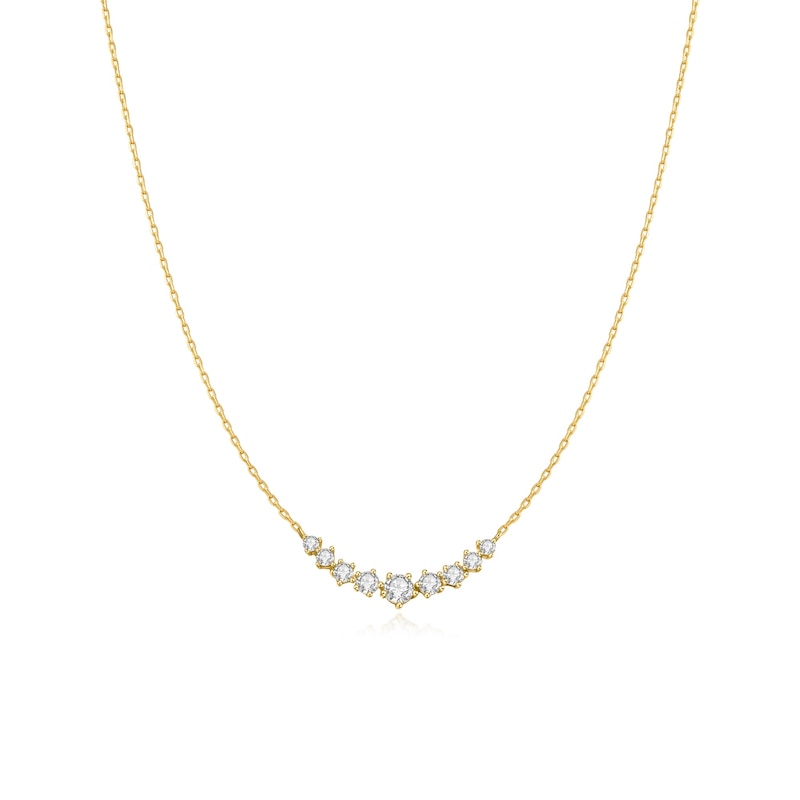 Main Image 1 of Ania Haie Fairy Dust Gold-Plated Sterling Silver Graduated Cubic Zirconia Necklace