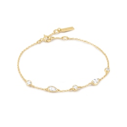 Ania Haie Wanderer Gold-Plated Sterling Silver Mixed-Cut Cubic Zirconia Bracelet