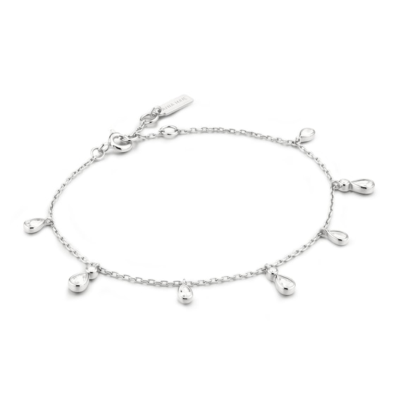 Ania Haie Wanderer Silver Bezel-set Teardrop Dangle Station | Acotis - Sterling Silver / Rhodium Plated