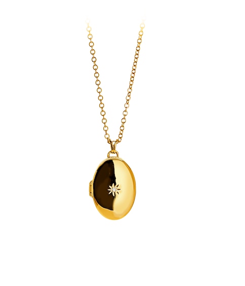 Hot Diamonds x Golden Edit 18ct Gold Plated Oval Locket Necklace