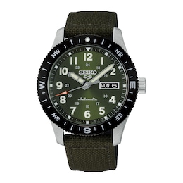 Seiko 5 Sports Field ‘Fatigue Green’ Men's Automatic Green Dial & Olive Green Nylon Strap Watch