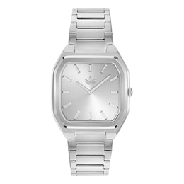 adidas Originals City Tech Square Silver Tone Dial Silver Tone Stainless Steel Bracelet Watch