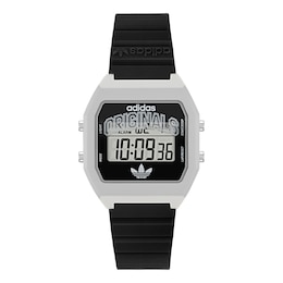 adidas Originals Digital Two Black Dial Black Resin Strap Watch