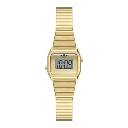 adidas Originals Digital Two XS Gold Tone Dial Gold Tone Stainless Steel Bracelet Watch