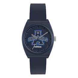 adidas Originals Project Two Blue Dial Blue Resin Strap Watch