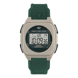 adidas Originals City Tech Four Green Dial Green Resin Strap Watch