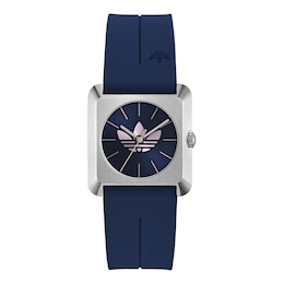 adidas Originals Retro Pop Four Blue Dial Blue Silicone Strap Watch