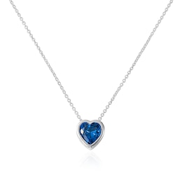 Radley Sterling Silver Plated Blue Stone Set Heart Necklace