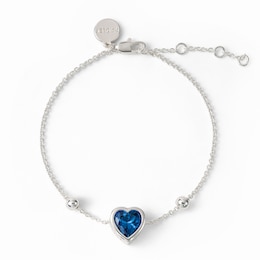 Radley Sterling Silver Plated Blue Stone Set Heart Bracelet