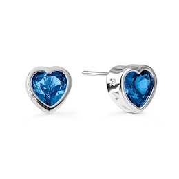 Radley Sterling Silver Plated Blue Stone Set Heart Earrings