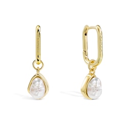 Radley 18ct Gold Plated Pearl Drop Hoop Earrings