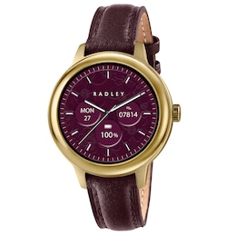 Radley Series 59 Women's Dark Cherry Leather Strap Smart Calling Watch