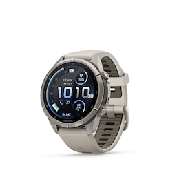 Garmin fenix 9 Pro inReach 43mm Titanium Black Dial Fog Grey Silicone Strap Watch