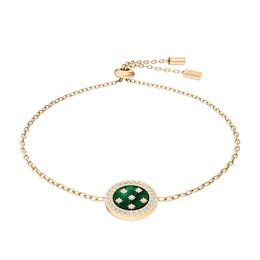 Fossil Women's Merrit Northlight Collection Green Mother of Pearl Gold Tone Station Bracelet
