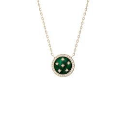 Fossil Women's Merrit Northlight Collection Green Mother of Pearl Gold Tone Pendant