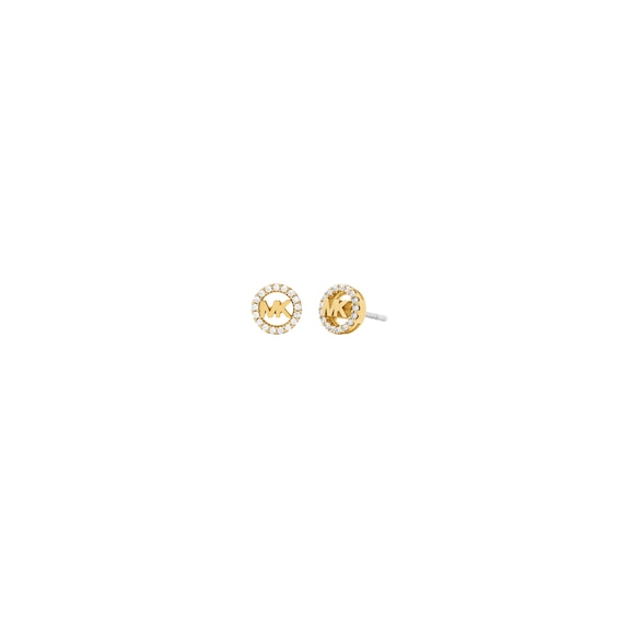 Michael Kors Women's Mini Pavé Logo Gold Tone Stud Earrings