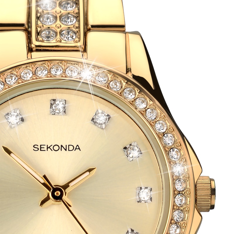 Sekonda Joanne Ladies' Gold Plated Stone Set Watch | H.Samuel