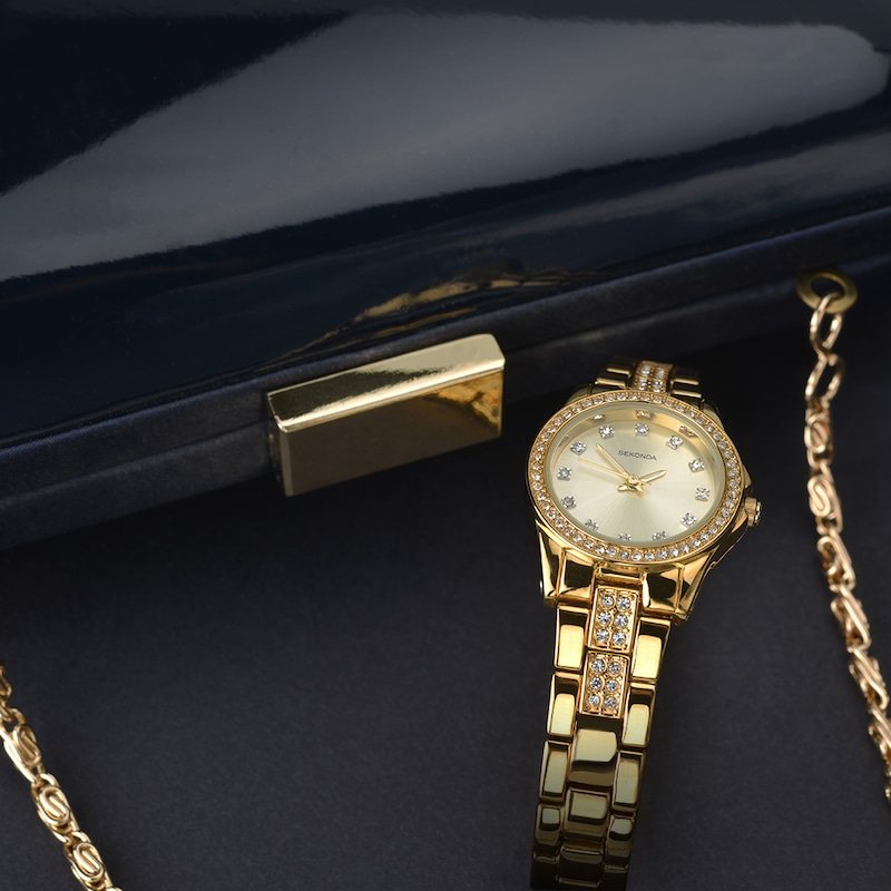 Main Image 8 of Sekonda Joanne Ladies' Gold Plated Stone Set Watch