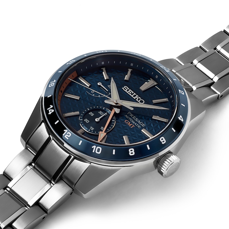 Seiko Presage Sharp Edged GMT Men's Stainless Steel Watch