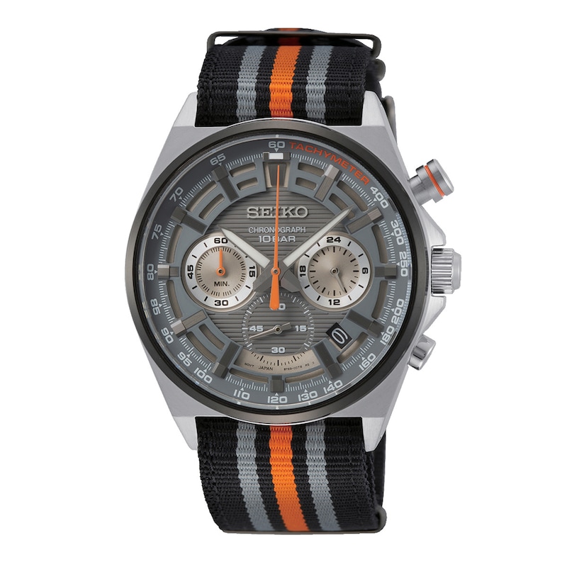 Seiko Urban Sports Men's Striped Fabric Strap Watch