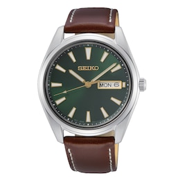 Seiko Classic Dress Men's Brown Leather Strap Watch