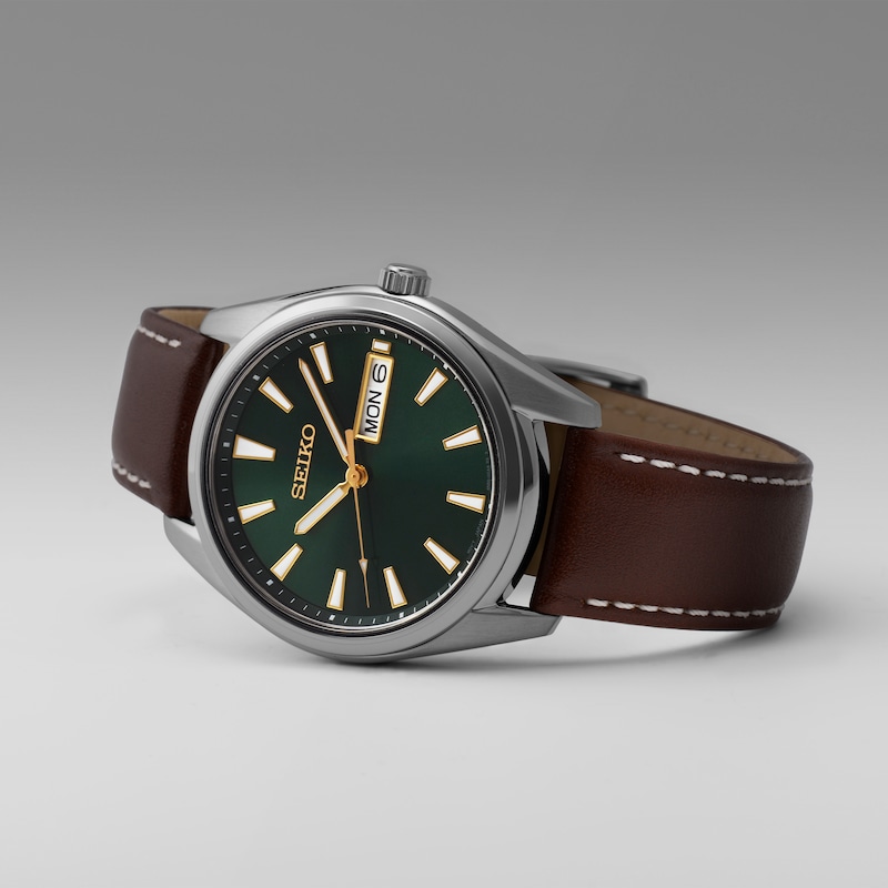 Main Image 2 of Seiko Classic Dress Men's Brown Leather Strap Watch